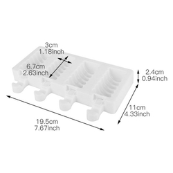 Форма силиконовая  «Эскимо Спираль», 4 ячейки