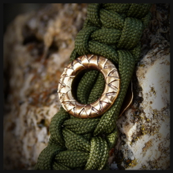 Бусина - вставка для браслета из паракорда "Майя" , латунь