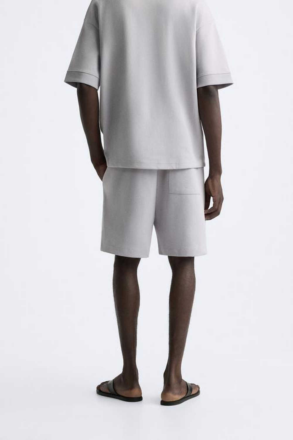 ZARA ШОРТЫ-ДЖОГГЕРЫ ИЗ ПЛОТНОЙ ТКАНИ, СВЕТЛАЯ МАЛЬВА