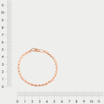 Браслет цепной из розового золота 585 пробы с плетением "Фантазийное" без вставок (арт. БШ016)