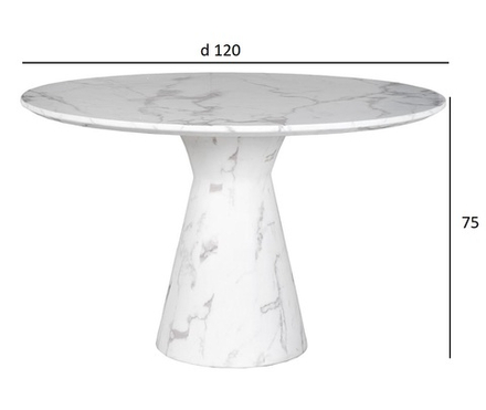 Стол обеденный Garda Decorенный Garda Decor белый d120*75 см