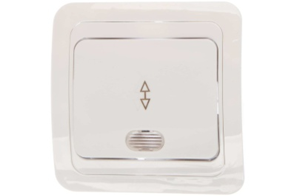 Выключатель 1кл проходной с подсветкой белый Валери СП 10А IP20 (В0125)