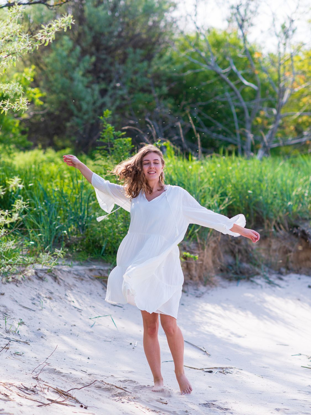 Бохо платье короткое белое