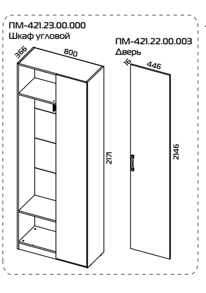 Бостон ПМ-421.23 Шкаф угловой Синий