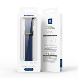 Эластичный ремешок синего цвета (Deep Blue) для смарт часов Apple Watch размером 42, 44, 45, 46, 49MM, серия Mixture Ultra Series от Dux Ducis