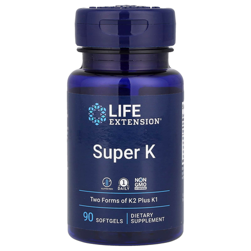 Life Extension, Super K, витамин K, 90 капсул