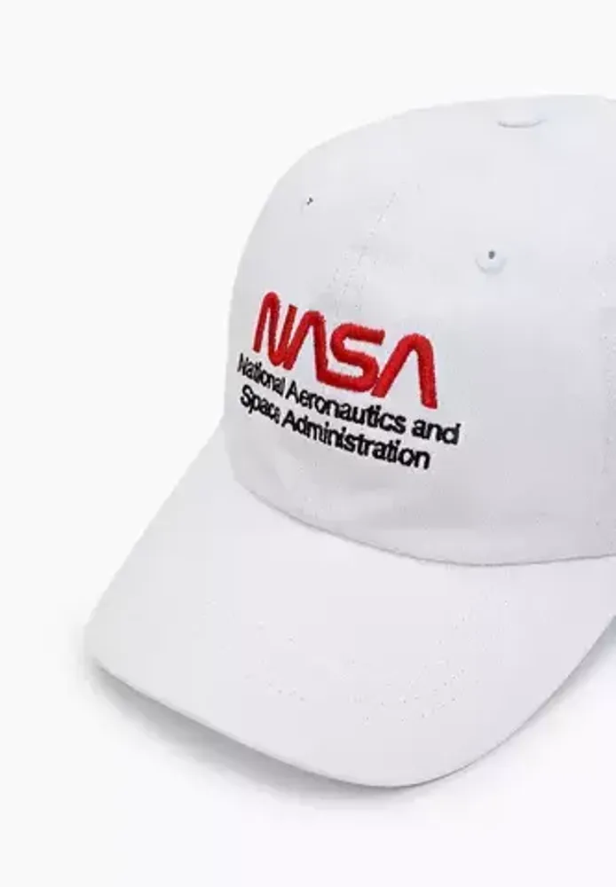 Бейсболка Alpha Industries Nasa Worm Logo Cap White