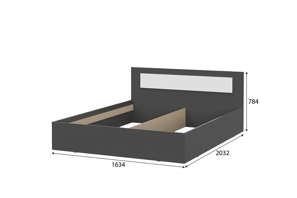 Дольче спальный гарнитур (графит/белый)