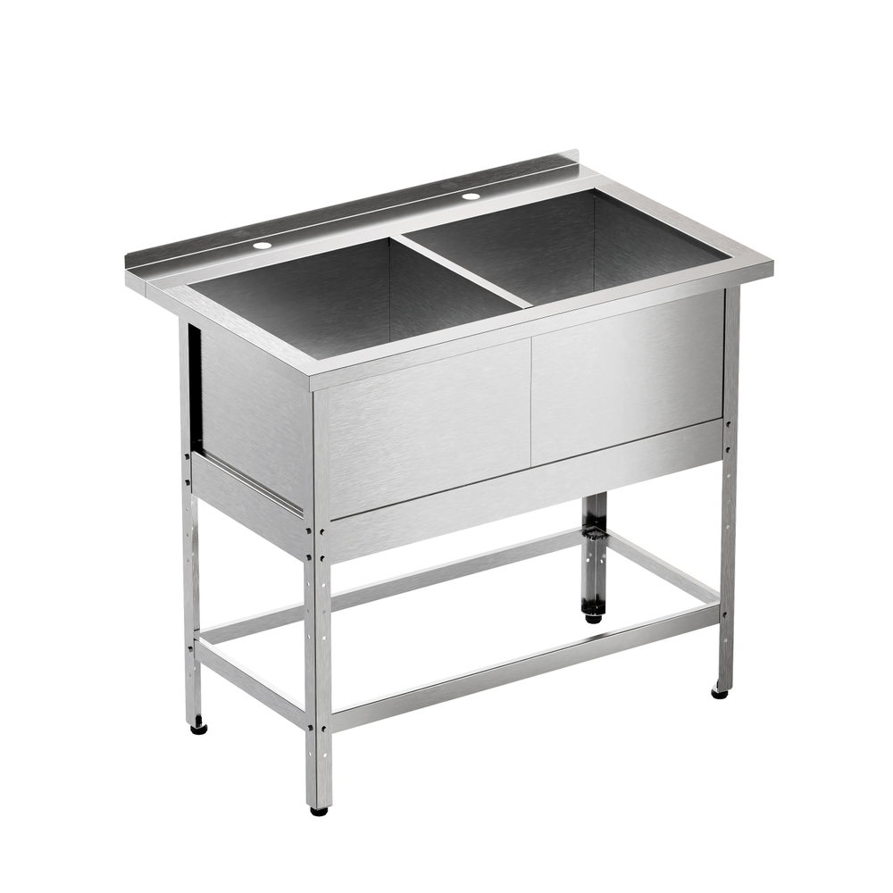 Ванна моечная двухсекционная "Профи" ВМБ 530/2, 980х530(600)х870 мм, с бортом