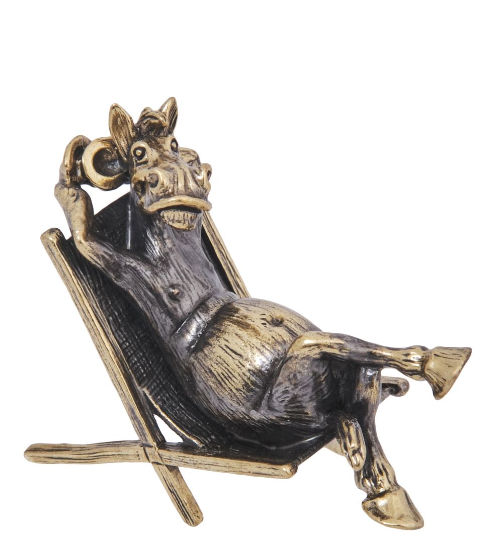 Народные промыслы AM-4249 Фигурка «Лошадь Меломан» (латунь, янтарь)