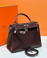 Женская сумка Hermes Kelly коричневого цвета