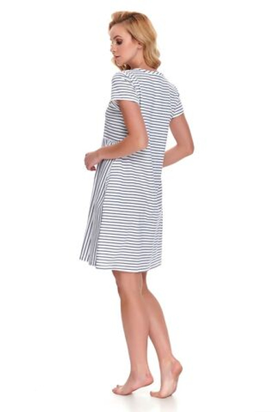 Удлиненная сорочка в морском стиле (Размер: M) (Цвет: белый с серым)