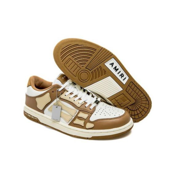 Amiri Leather Low Top 'White Brown'