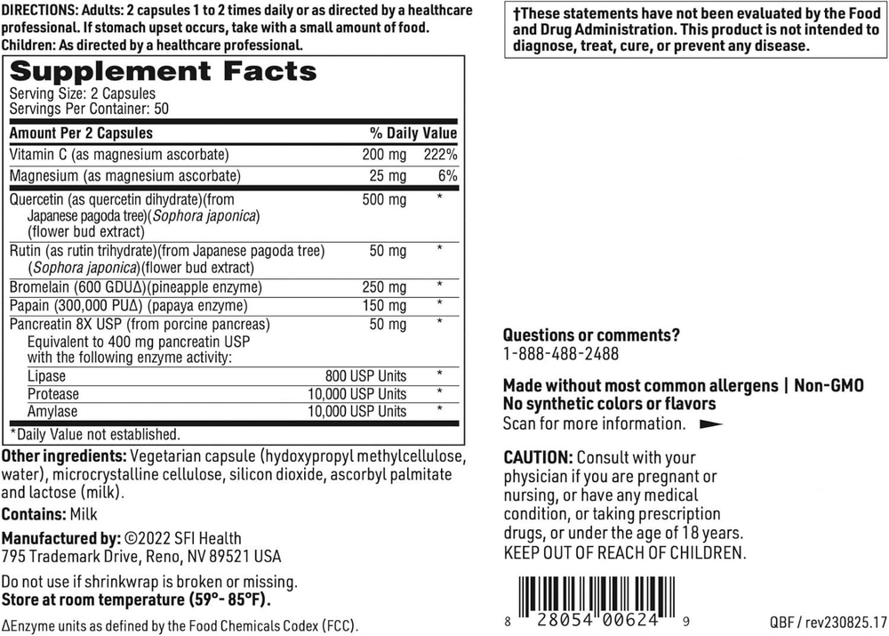 Klaire Labs - Quercetin-Bromelain Forte - 100 capsules