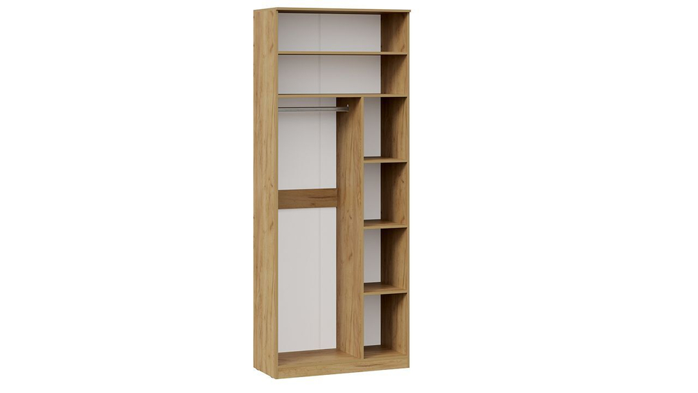 Прихожая с вешалкой комплект мебели Дуб Крафт золотой/Белый матовый 190х43х226 см