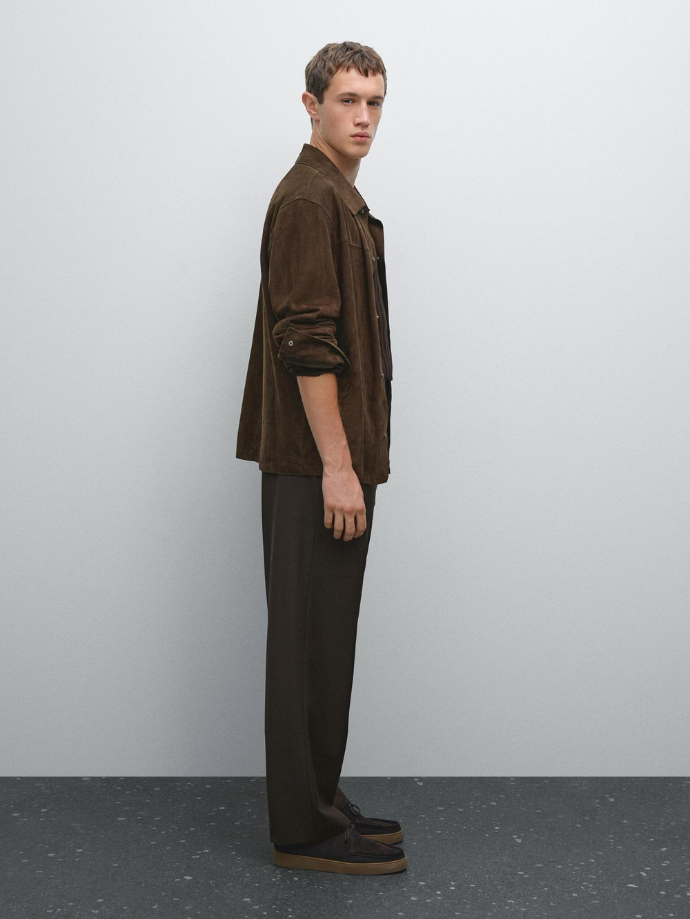 Massimo Dutti Брюки-джоггеры из шерстяной смеси, коричневый