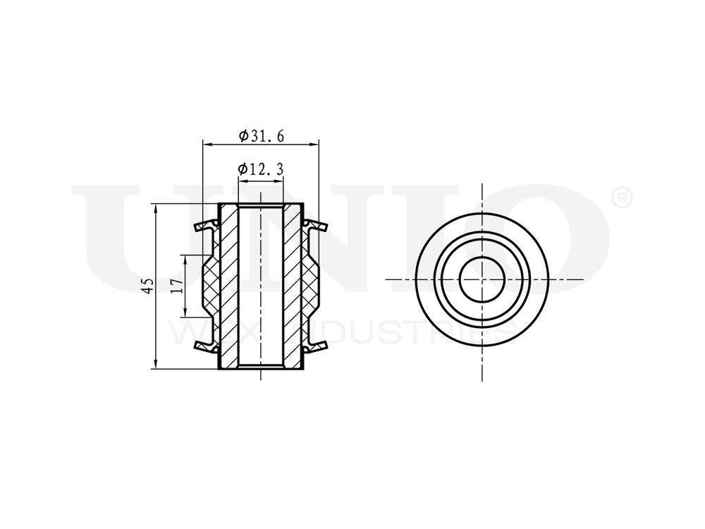 Сайлентблок верхний заднего поперечного рычага UNIO RMP-20720