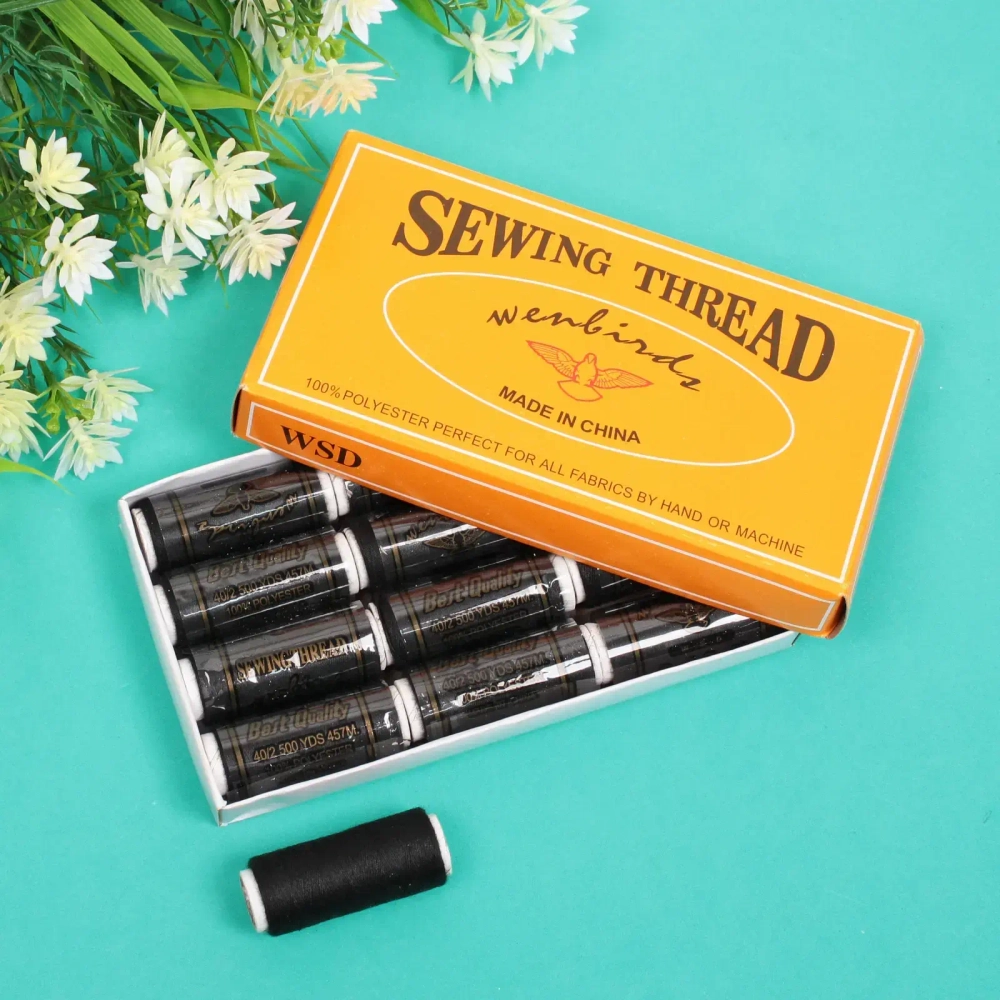 Нитки в наборе 12шт «Favorite Hous», цвет черный, намотка 200м