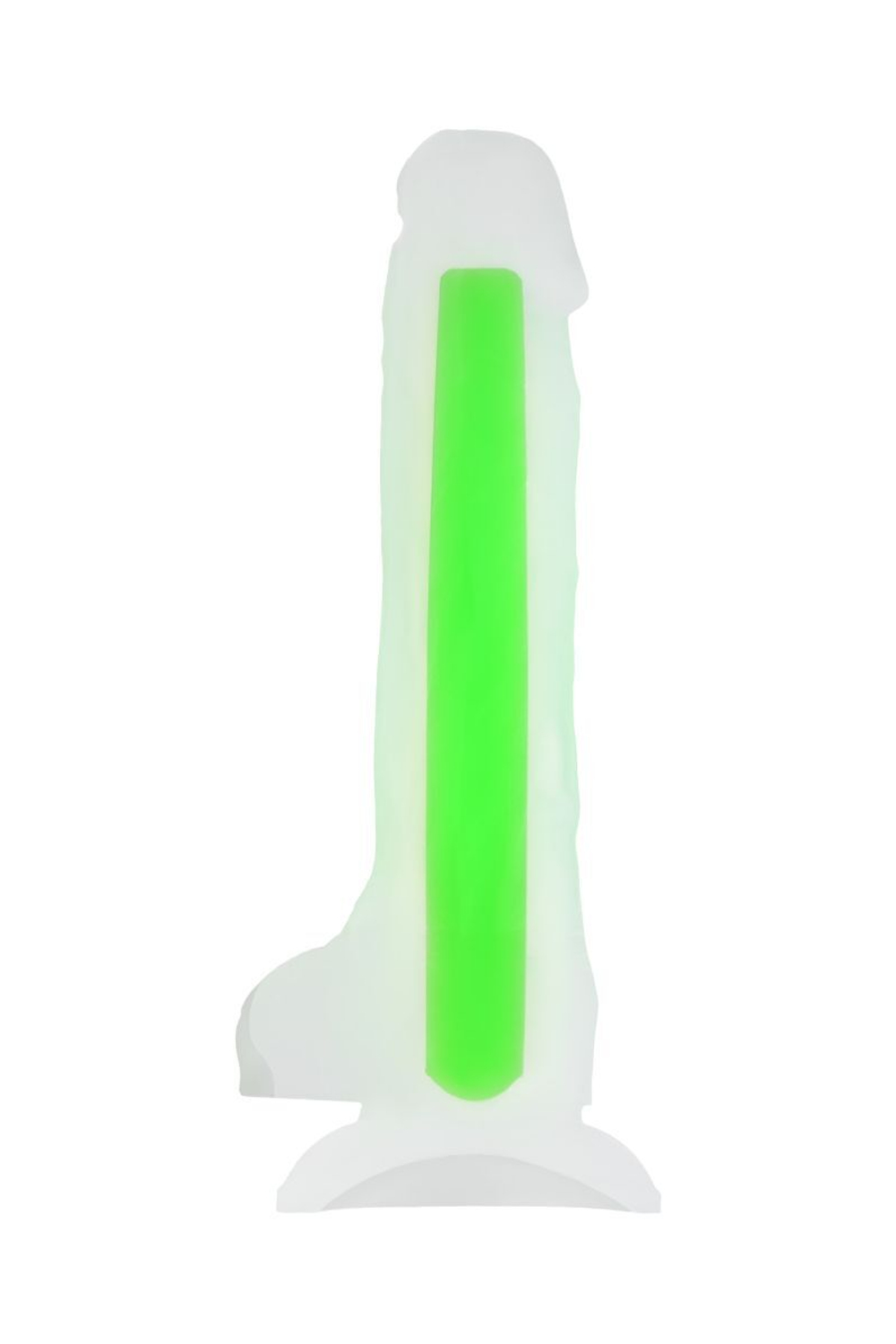 Фаллоимитатор, светящийся в темноте, Beyond by Toyfa, Clark Glow, силикон, прозрачно-зеленый, 16,5 с