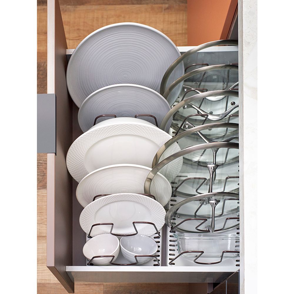 Органайзер для посуды Ronja, 26,8х20,5 см, светло-серый/темно-сливовый