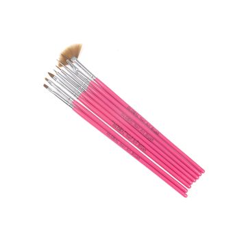 Кисточки для геля Global Fashion B-7, 8 шт, розовые