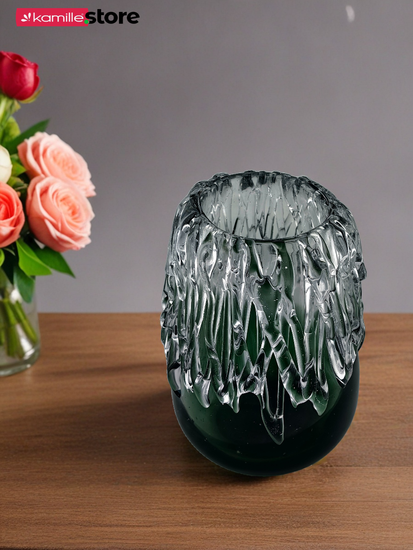 Ваза для цветов 19 см. стеклянная