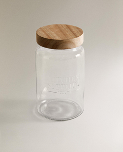 Zara Home пищевой контейнер из стекла, цвет бежевый, 11 см