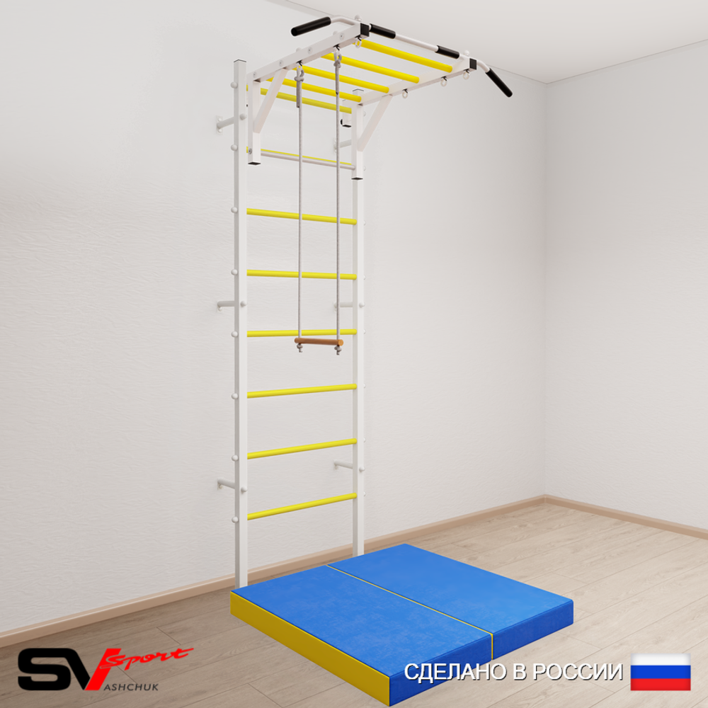 Шведская стенка Sv Sport 5324 (Турник рукоход/Трапеция/Мат 1м)