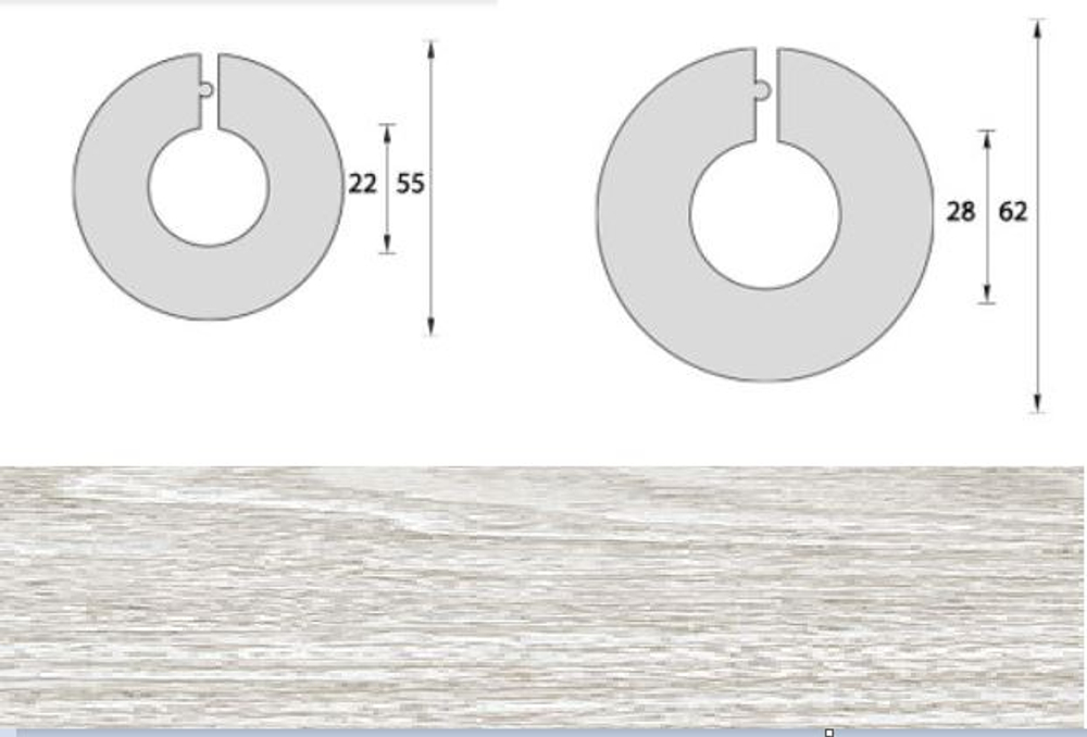 Розетта для труб 22мм "ИД" Ясень белый (1/2")