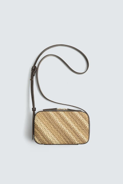 ZARA ПЛЕТЕНАЯ СУМКА, КОРИЧНЕВЫЙ