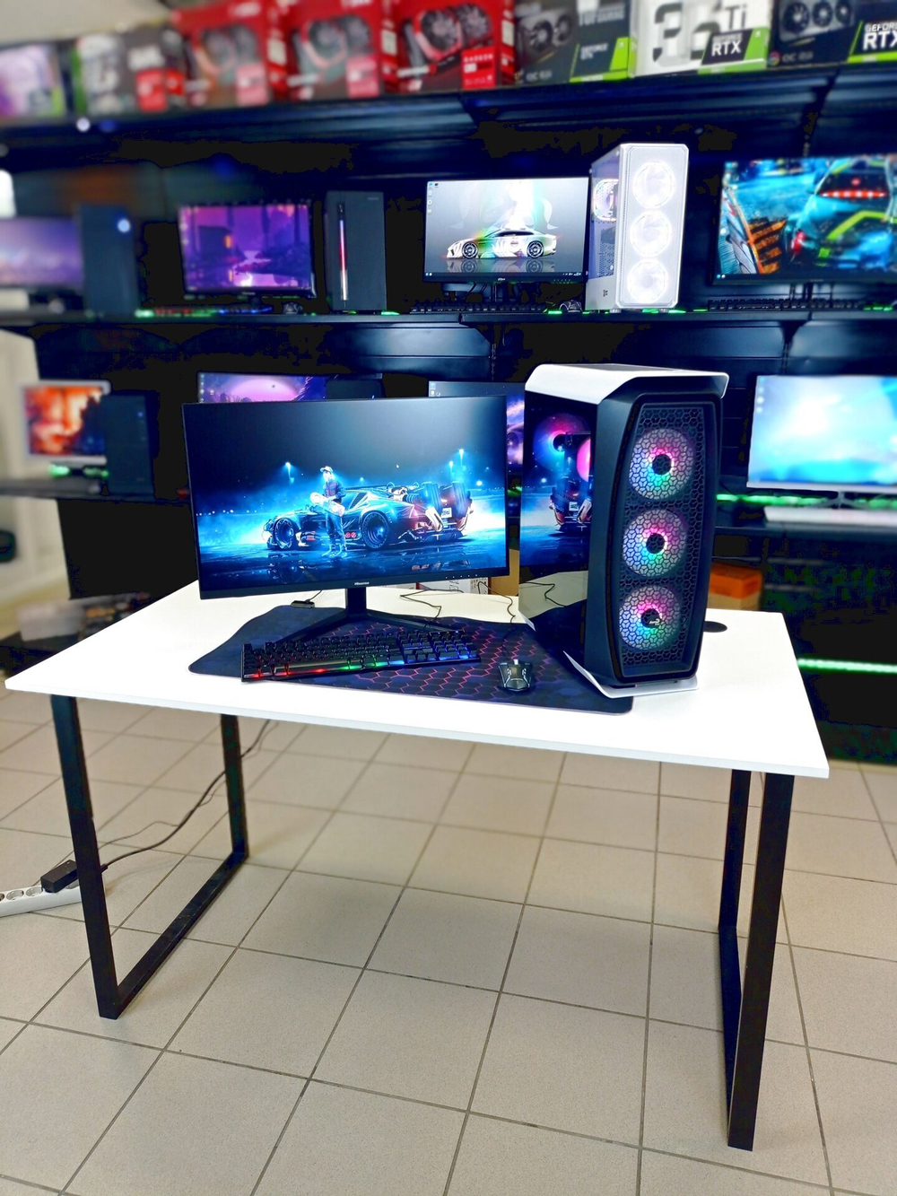 Игровой компьютер с монитором 27 дюйма, i7 8 ядер, Озу-16GB, AMD Radeon RX580 8GB, SSD 512GB, Windows 11