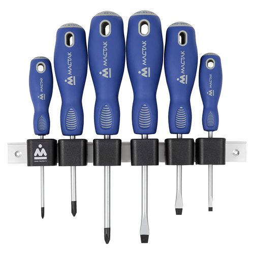 МАСТАК (04-6RB) Набор отверток с держателем (PH, SL) 6 предметов