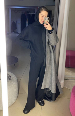 Брюки вязаные, цет черный, размер one size