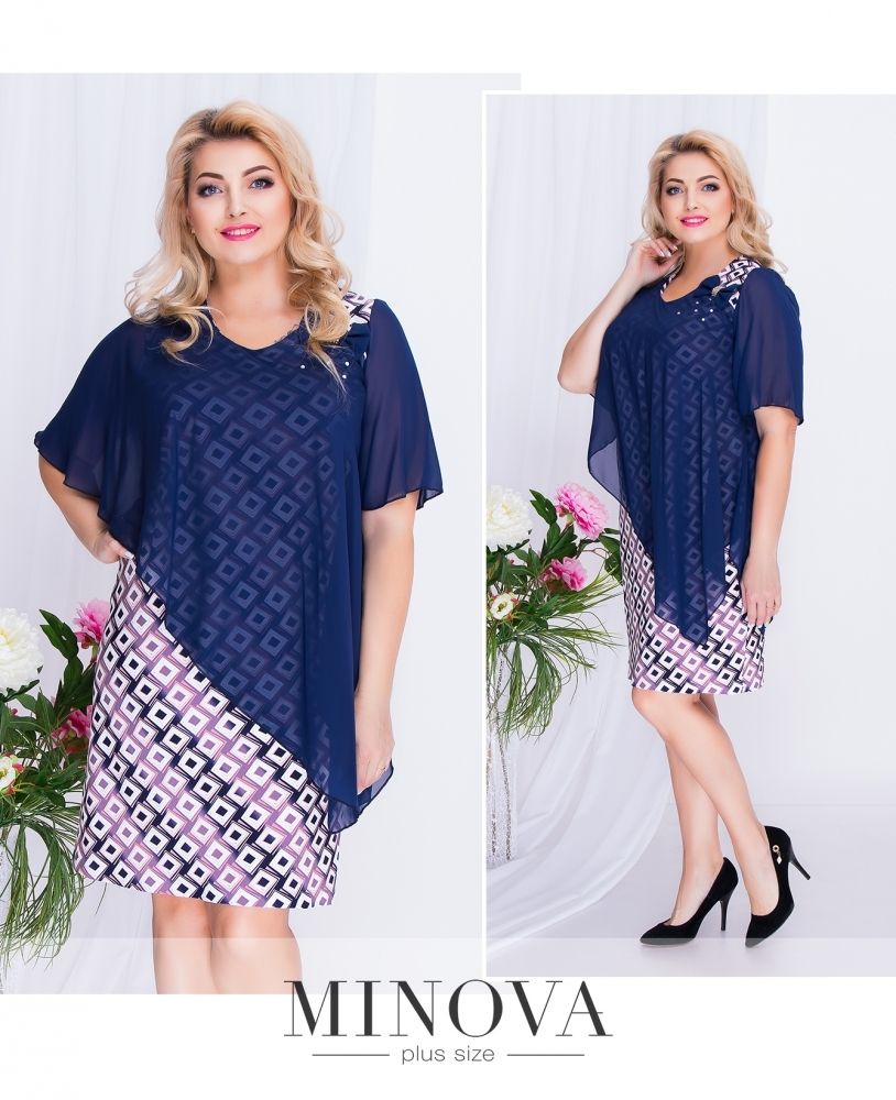 Платье 00266-коралловый-ромб Minova