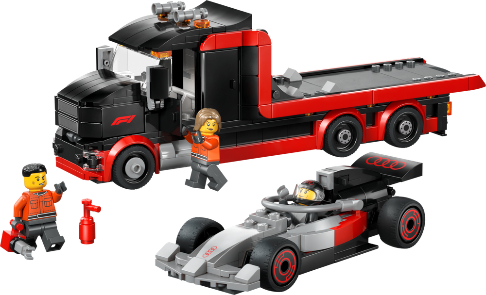 Конструктор Лего Сити Выставочный грузовик F1 с автомобилем Audi 60493 | LEGO City Audi F1 Race car 508 деталей | 7+