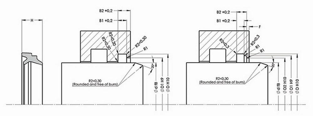 A205-057 PU Двухсторонний грязесъёмник штока 57-65-6/8