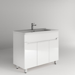 Тумба напольная SANITEKO "Оникс" под COMO 80, 3 двери, белый глянец