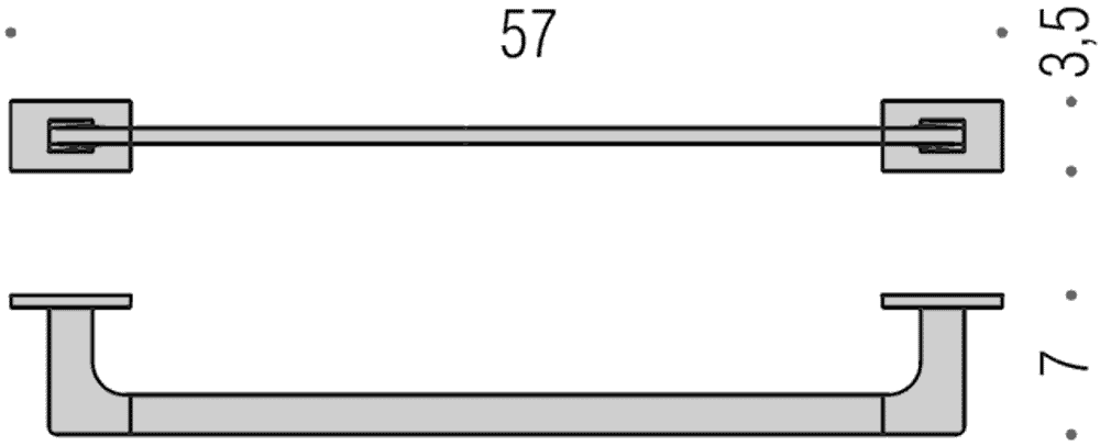 Полотенцедержатель 57см. Colombo Look B1610,  хром схема