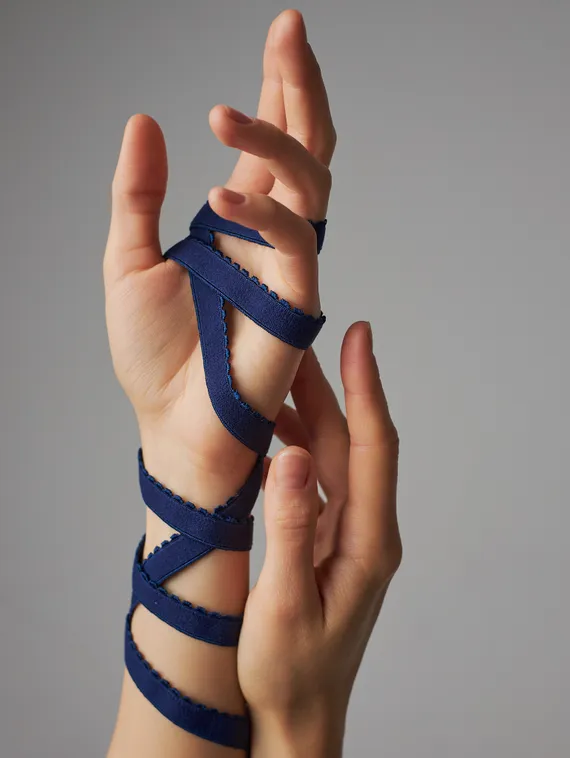 061 641/12 ОПТ Резинка отделочная Lauma Fabrics, 12 мм, темно-синий 061