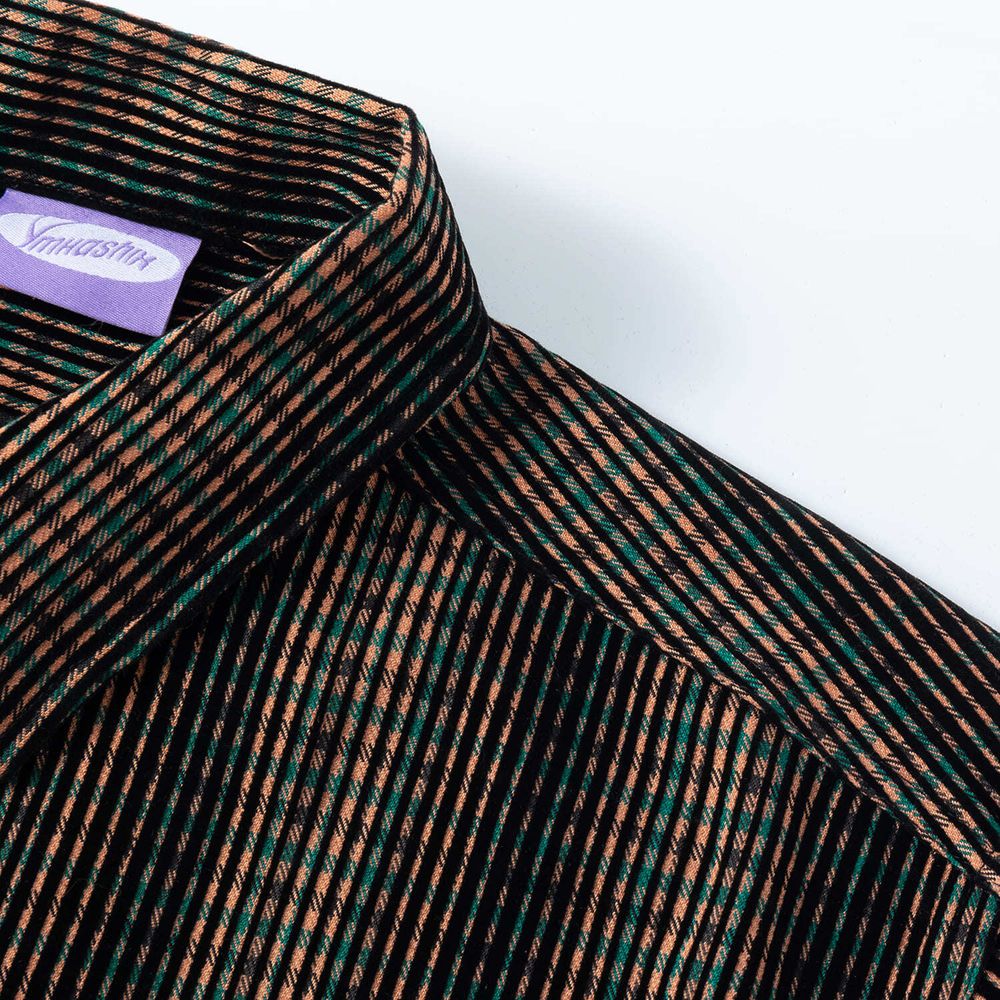 Рубашка YMKASHIX Velvet Tartan оранжевая / зеленая