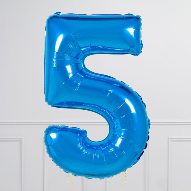 FM Шар 40" / 102 см "Цифра 5" Синий (БГ-60)