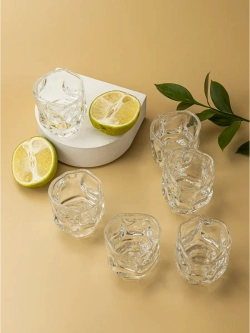 Набор изогнутых шотов для виски, 60 мл, 6 шт. прозрачные