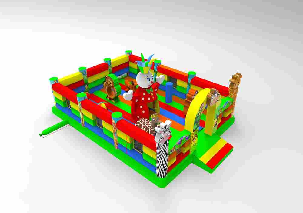 Коммерческий надувной батут «В гостях у павлина» 8*6*5 м