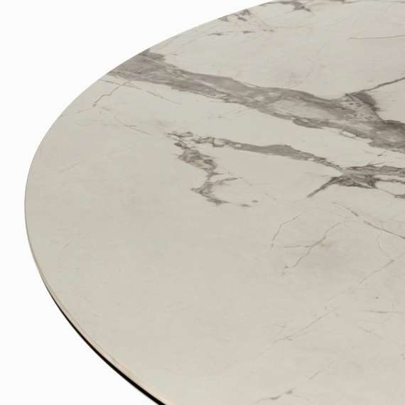 Раздвижной стол Elan Ø110-150 см, белая керамика