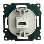 Розетка HDMI 2.1, Type A (механизм), STEKKER GLS00-7118-03, серия Катрин, серебро 50061