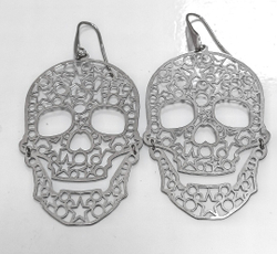 Ювелирные серьги из серебра"Череп"