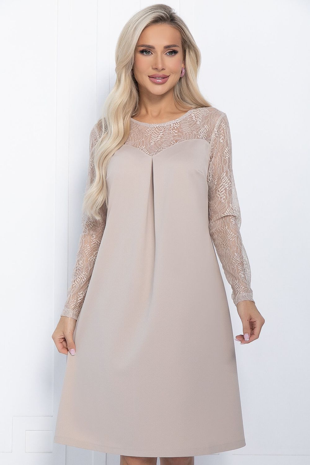 Платье Кружевная нежность (бежевое) П11397 LT Collection