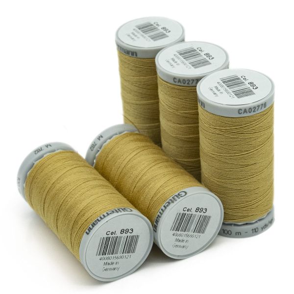 Нитки суперкрепкие Gutermann Extra Strong M782 №40 (100 метров), 5 кат. | 893 бежево-желтый