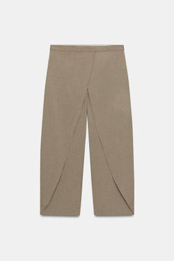 ZARA БРЮКИ С ЗАПАХОМ — ZW COLLECTION, РЫЖЕВАТО-КОРИЧНЕВЫЙ