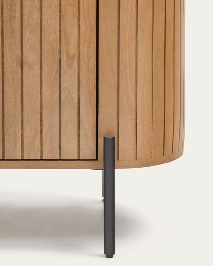 Licia Буфет с 2 дверцами из массива дерева манго и черного металла 120 x 80см